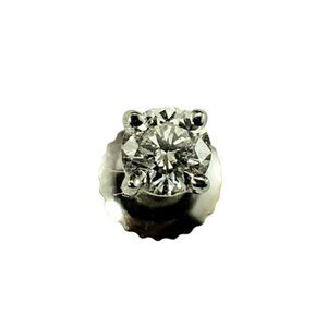 14 Karat White Gold Single Diamond Stud Earring #19380
